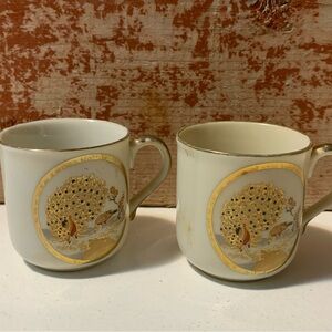 Vintage Gold and Cream espresso cups